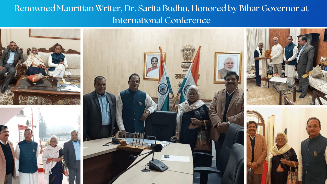 Renowned Mauritian Writer, Dr. Sarita Budhu, Honored by Bihar Governor